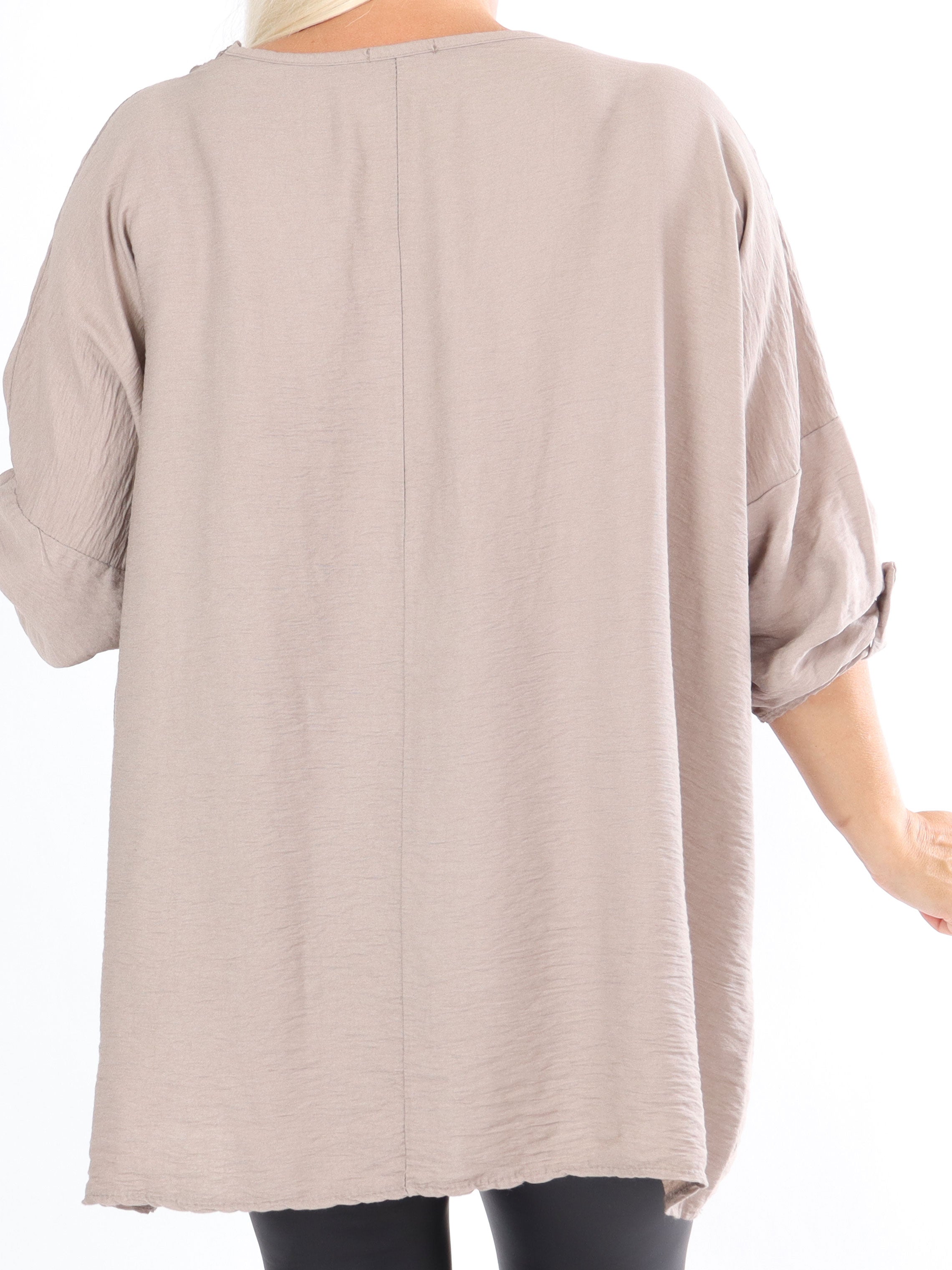 Elina - Plus size tunika med paljetter och broderier